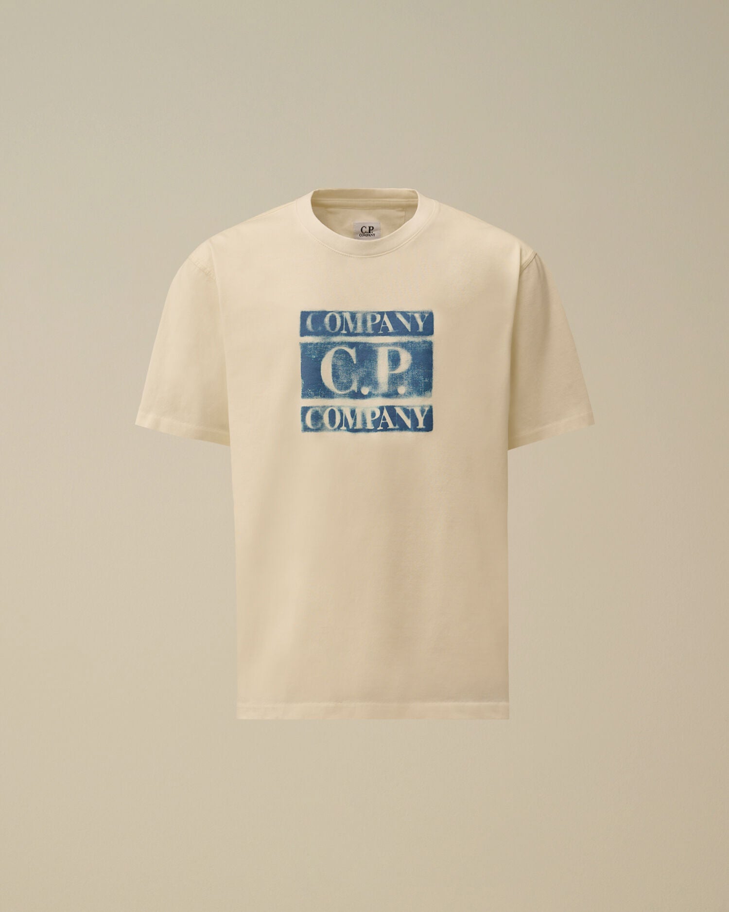 30/1 Jersey Short Sleeve Faded Logo T-Shirt, GAUZE WHITE