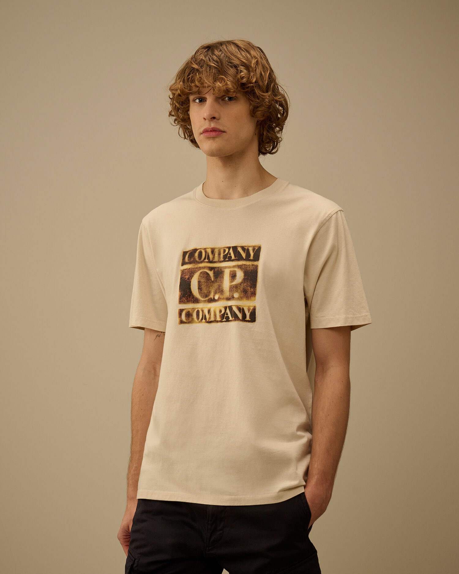30/1 Jersey Short Sleeve Faded Logo T-Shirt, FROZEN DEW - WHITE