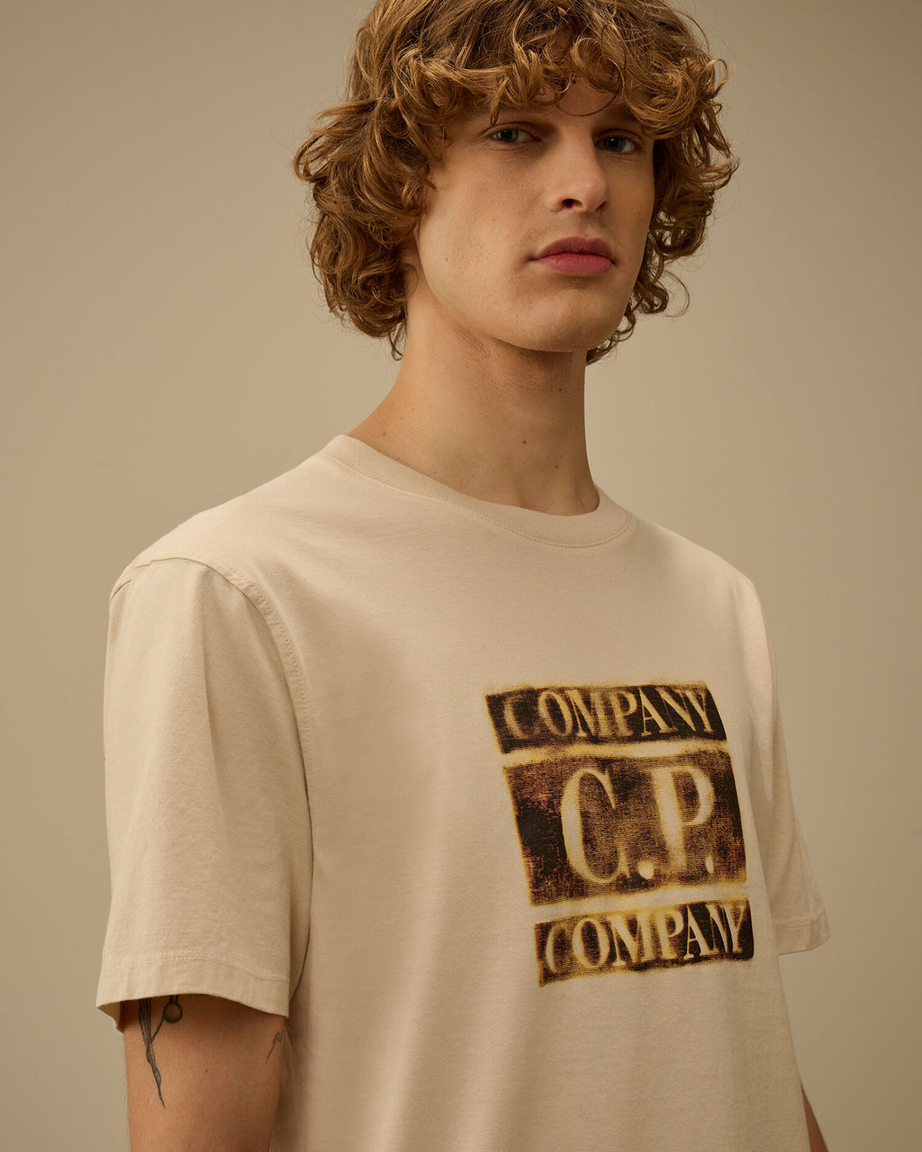 30/1 Jersey Short Sleeve Faded Logo T-Shirt, FROZEN DEW - WHITE