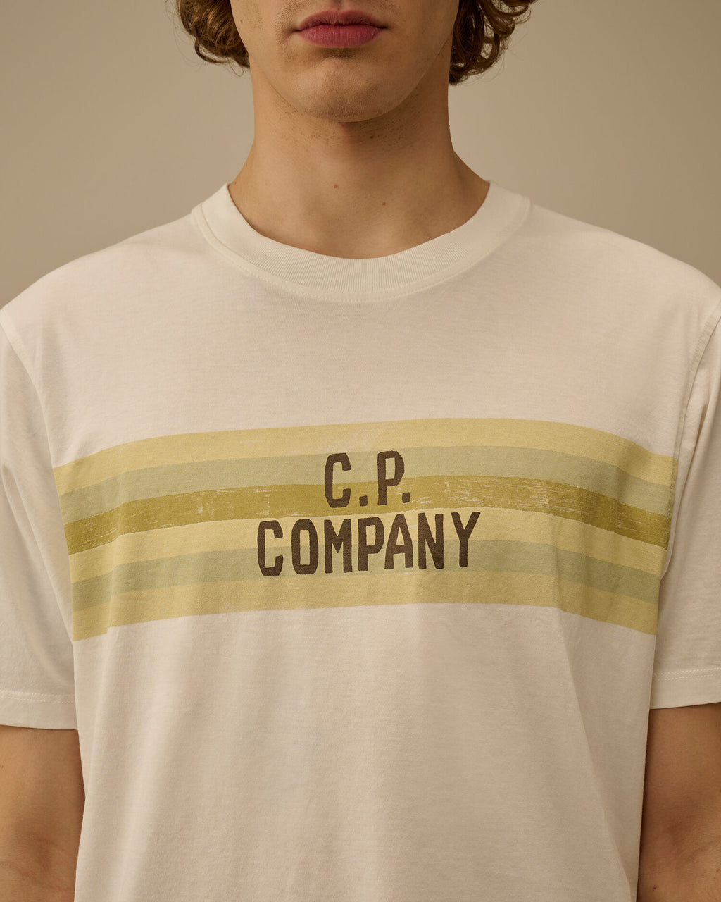 30/1 Jersey Short Sleeve Striped T-Shirt, GAUZE WHITE