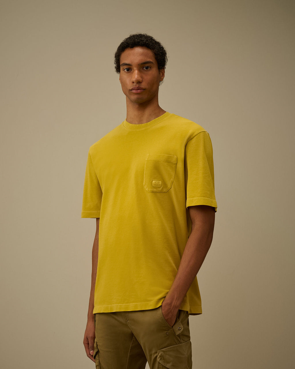 24/1 Piquet Pigment Dyed Short Sleeve T-Shirt, ANTIQUE MOSS -YELLOW