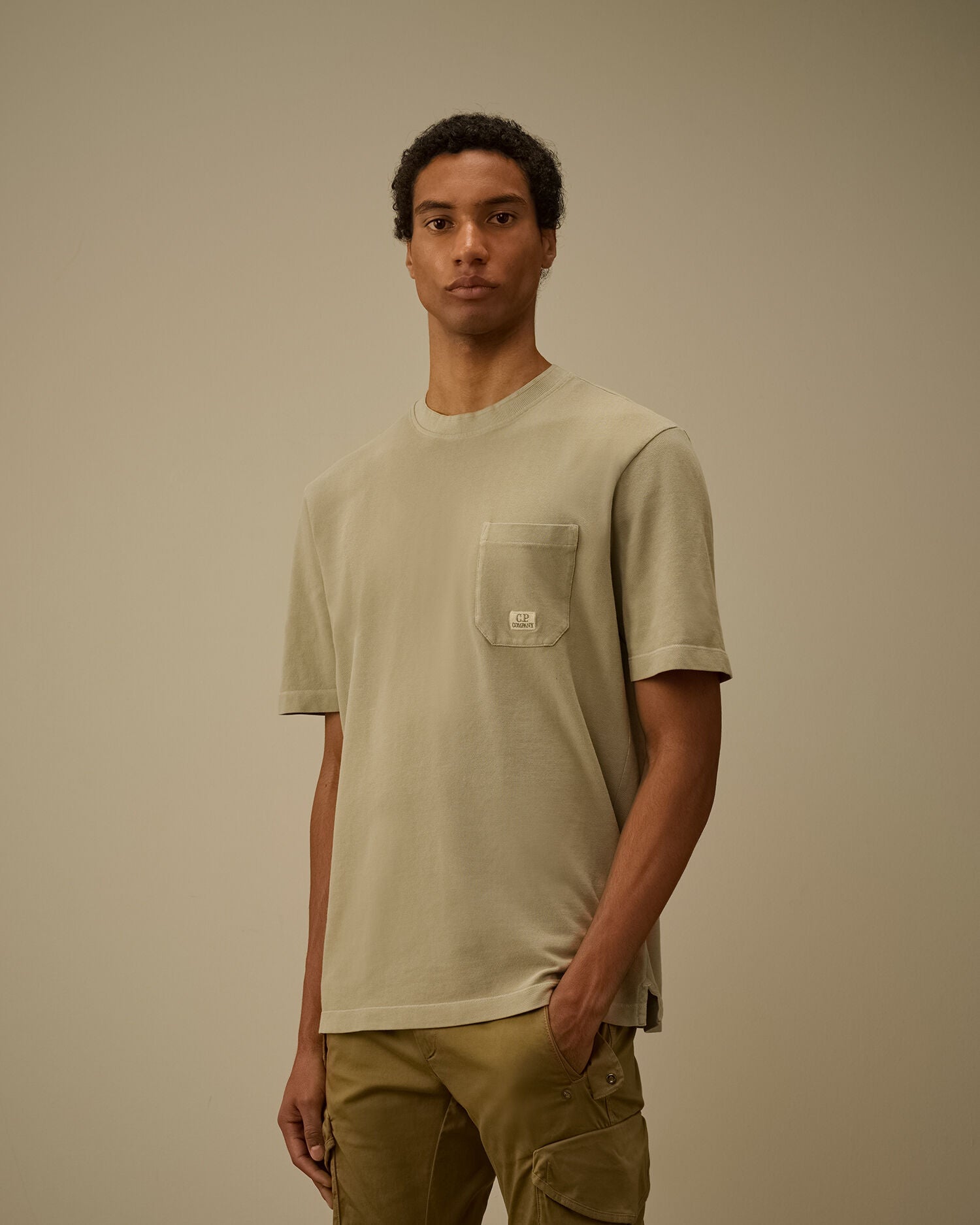 24/1 Piquet Pigment Dyed Short Sleeve T-Shirt, MOSS GRAY - GREEN