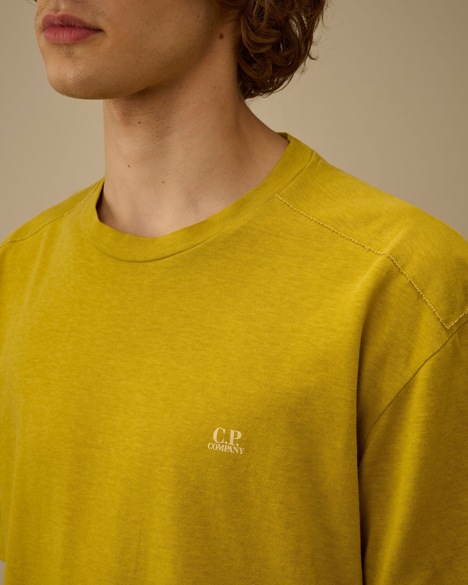 20/1 Jersey Plated Logo T-Shirt, ANTIQUE MOSS -YELLOW