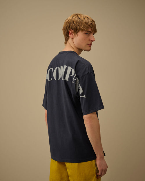 1020 Jersey Short Sleeve Stencil T-Shirt, MIDNIGHT NAVY - BLUE