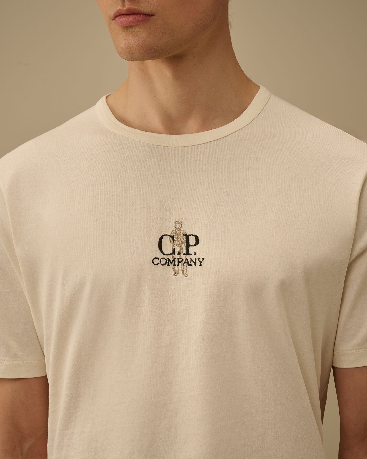1020 Jersey Short Sleeve Embroidery T-Shirt, GAUZE WHITE