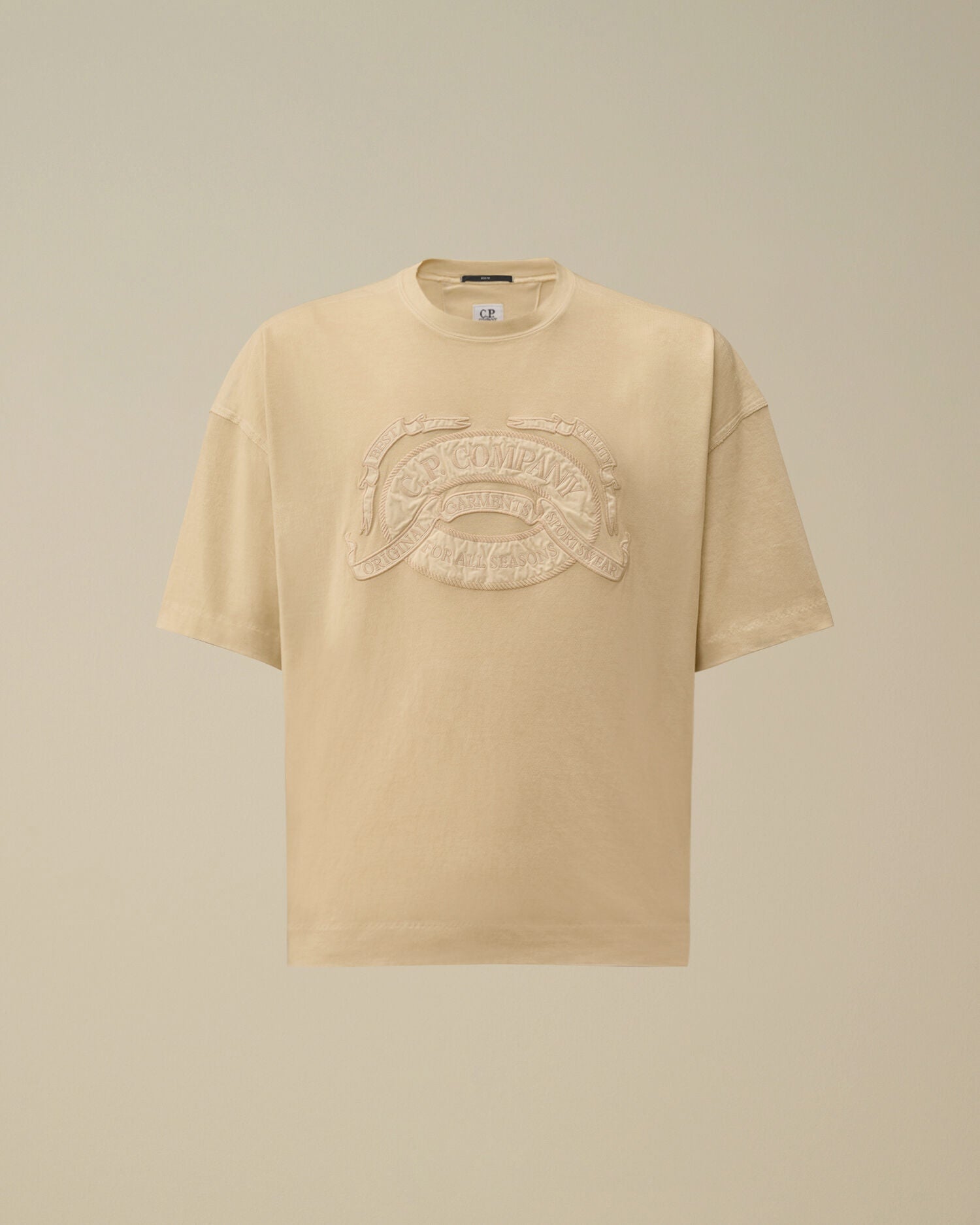 20/1 Jersey Short Sleeve Boxy Logo T-Shirt, FROZEN DEW - WHITE