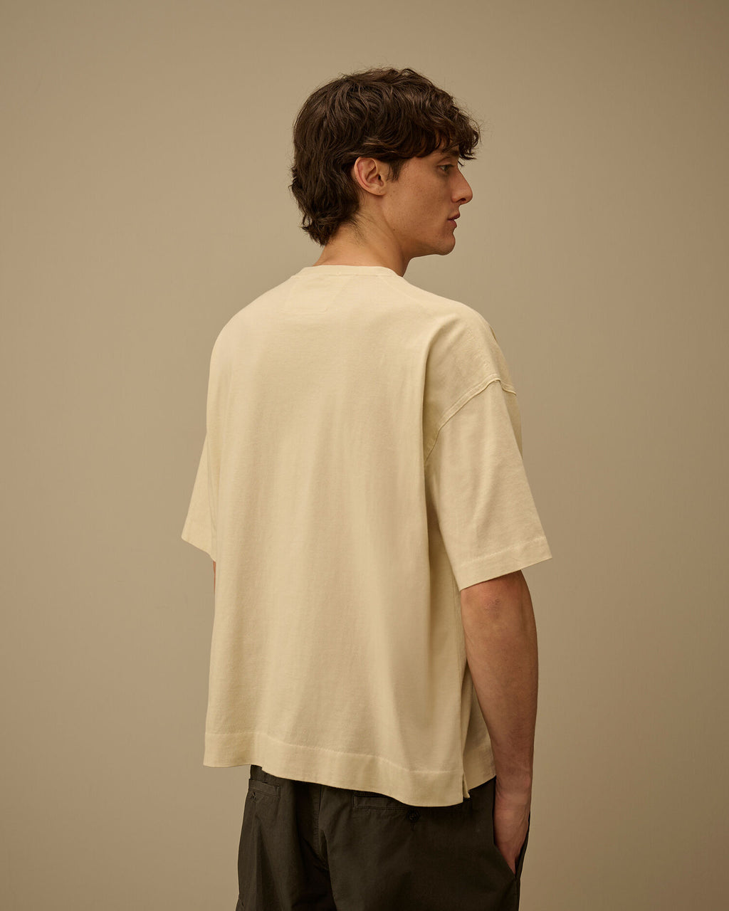 20/1 Jersey Short Sleeve Boxy Logo T-Shirt, FROZEN DEW - WHITE