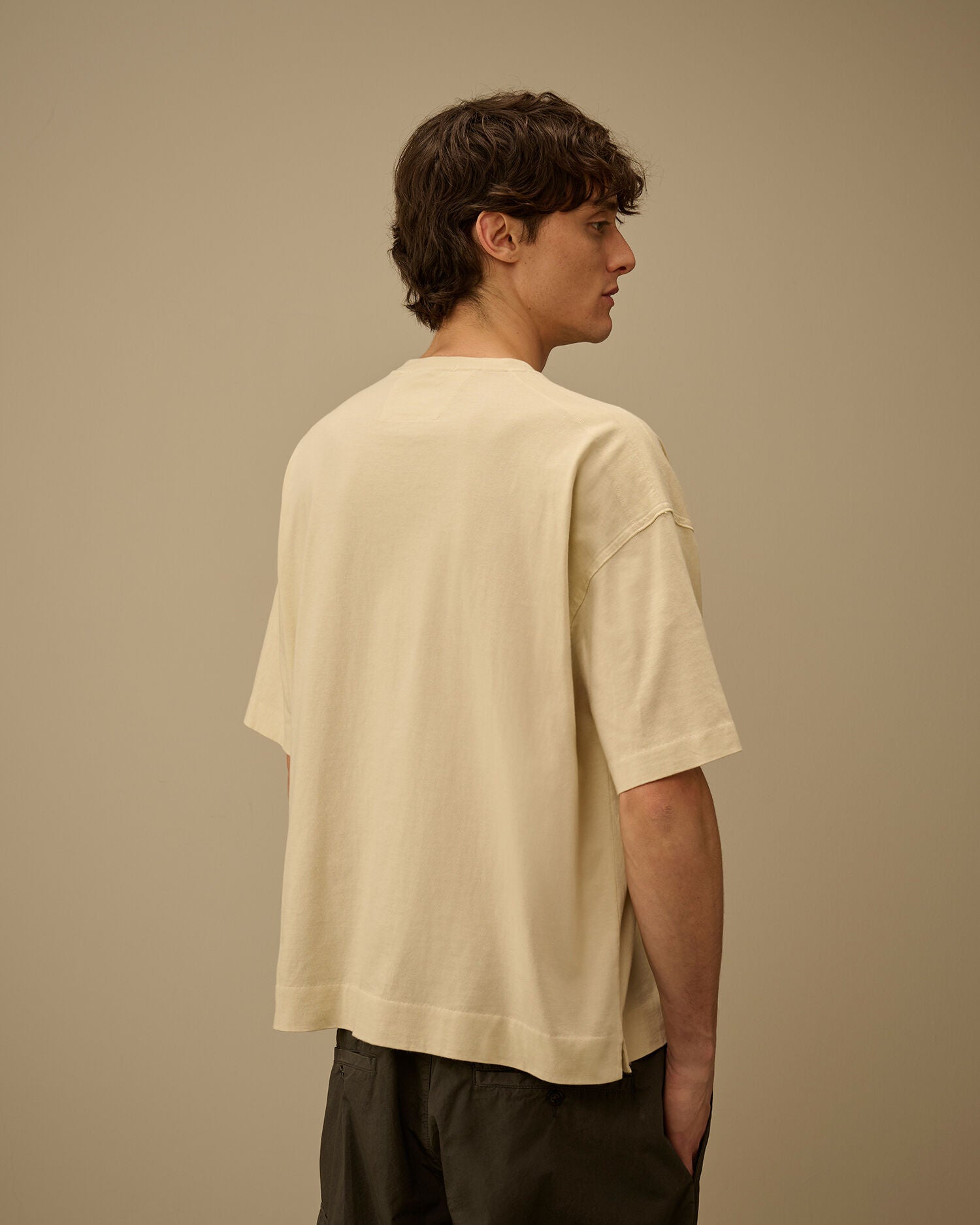 20/1 Jersey Short Sleeve Boxy Logo T-Shirt, FROZEN DEW - WHITE
