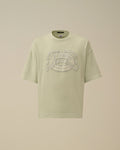 20/1 Jersey Short Sleeve Boxy Logo T-Shirt, MISTY BLUE