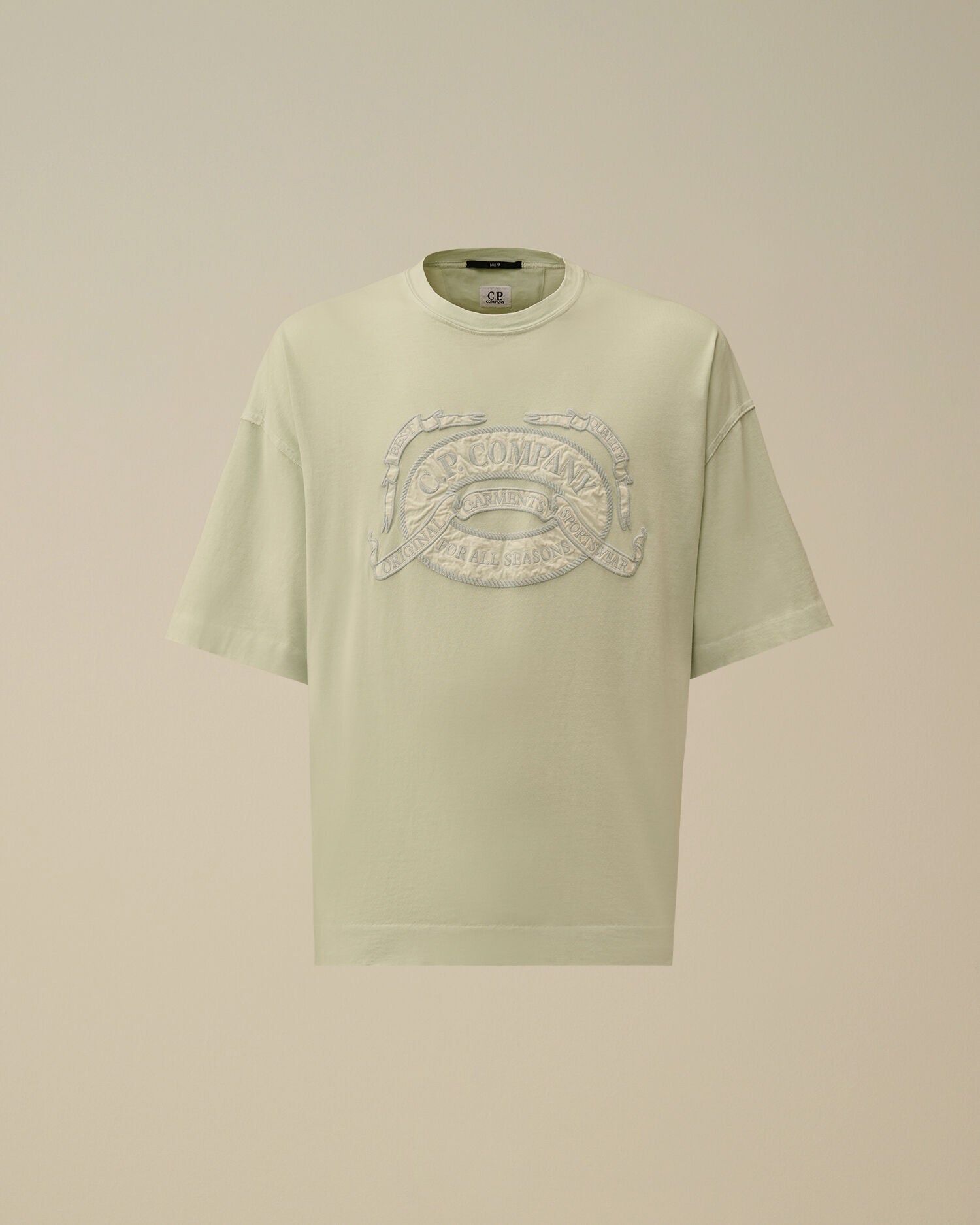 20/1 Jersey Short Sleeve Boxy Logo T-Shirt, MISTY BLUE