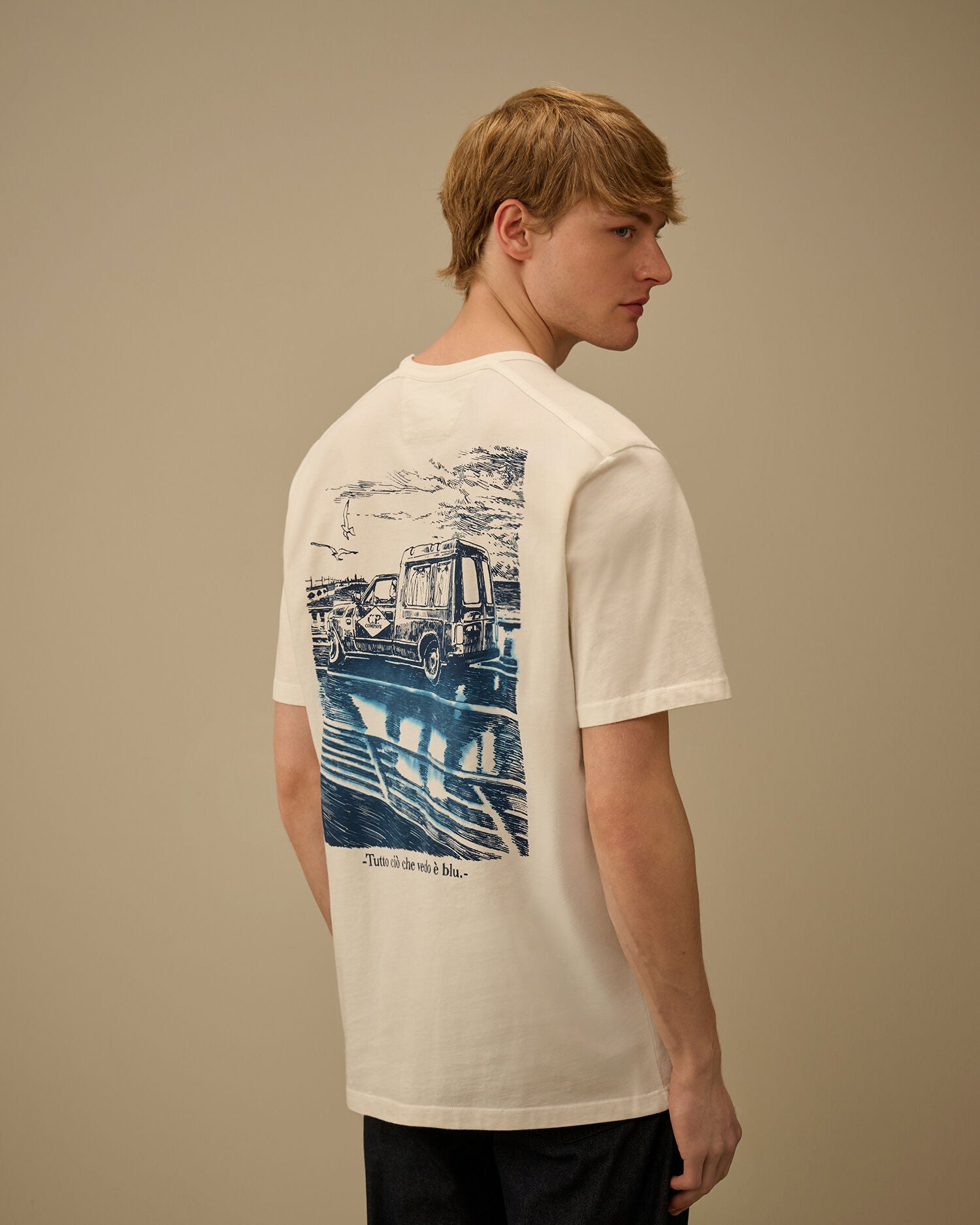 Compact 20/1 Jersey Short Sleeve Logo T-Shirt, GAUZE WHITE