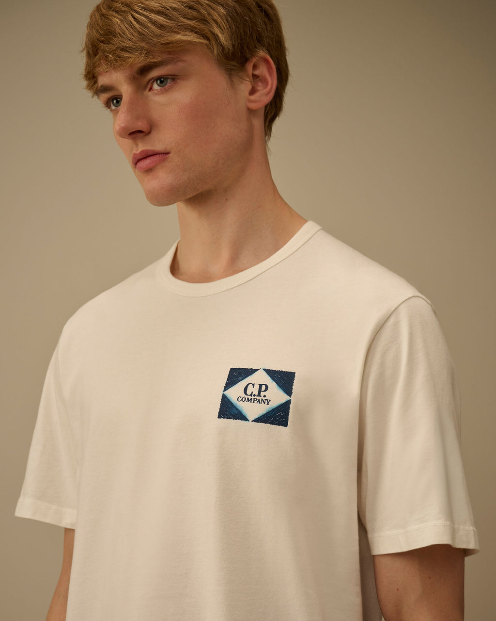 Compact 20/1 Jersey Short Sleeve Logo T-Shirt, GAUZE WHITE