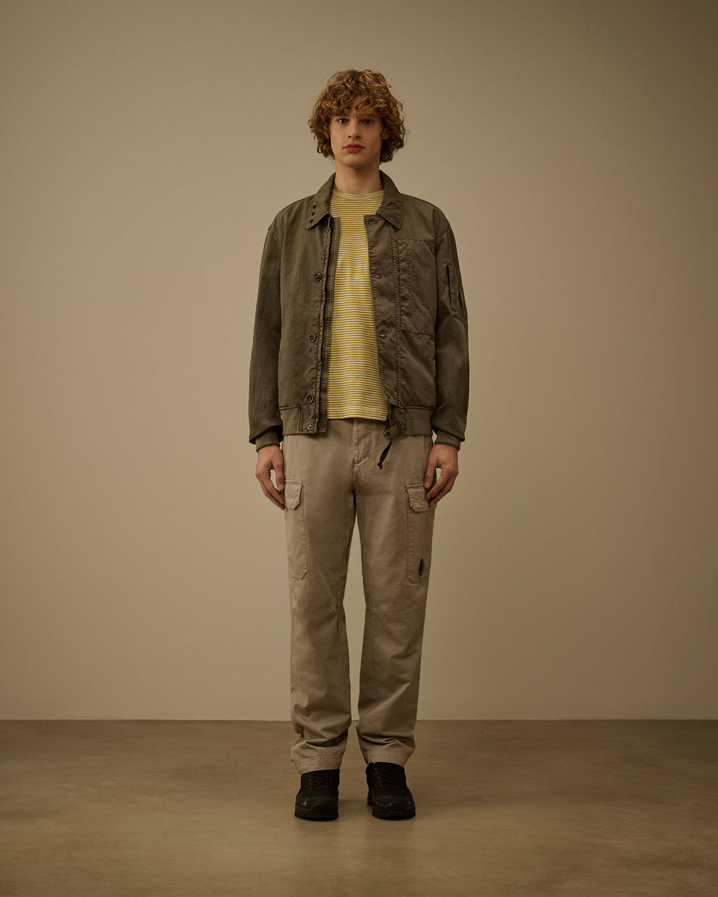 Printed Jersey 20/1 Short Sleeve Logo T-Shirt, ANTIQUE MOSS -YELLOW