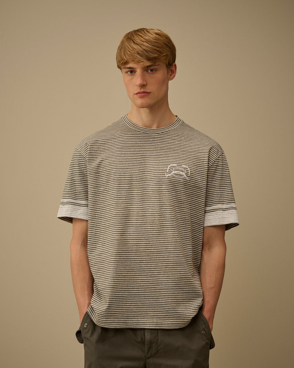 Printed Jersey 20/1 Short Sleeve Logo T-Shirt, GUNMETAL - GREY
