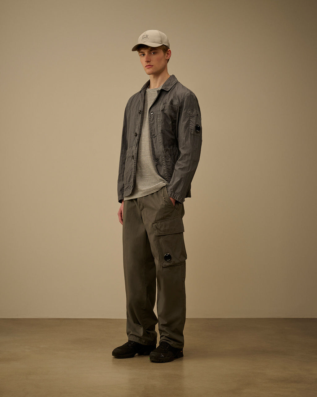 Printed Jersey 20/1 Short Sleeve Logo T-Shirt, GUNMETAL - GREY
