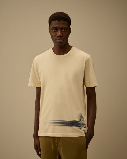 24/1 Jersey Short Sleeve Bottom Logo T-Shirt, FROZEN DEW - WHITE