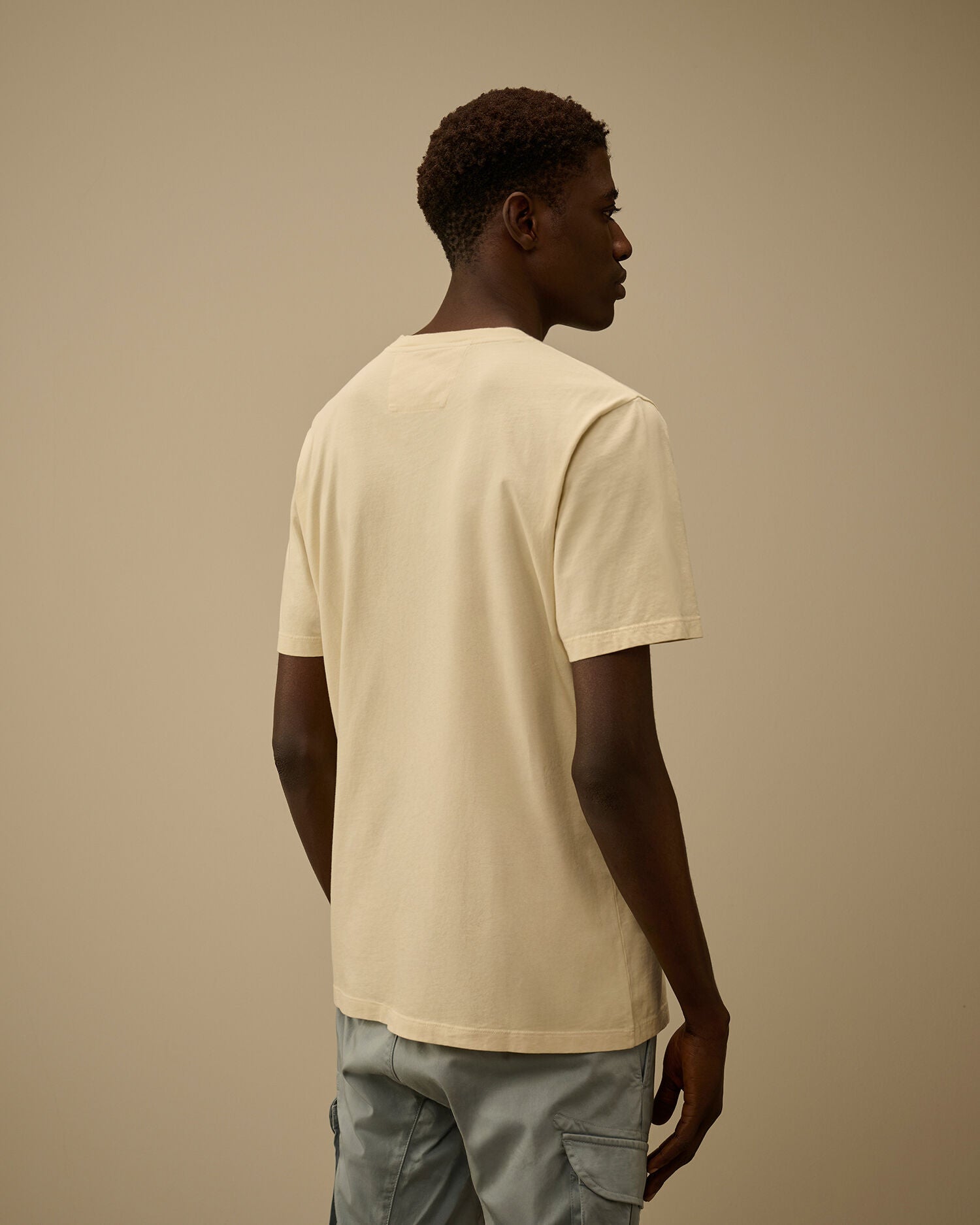 24/1 Jersey Short Sleeve Logo Label T-Shirt, FROZEN DEW - WHITE