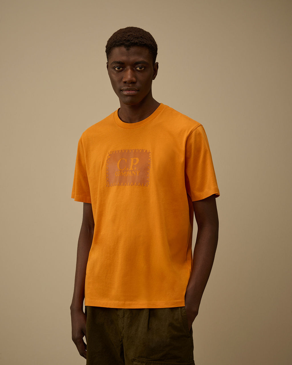 Jersey 30/1 Short Sleeve Logo Label T-Shirt, DESERT SUN - ORANGE
