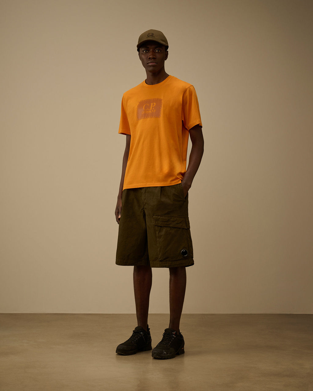 Jersey 30/1 Short Sleeve Logo Label T-Shirt, DESERT SUN - ORANGE
