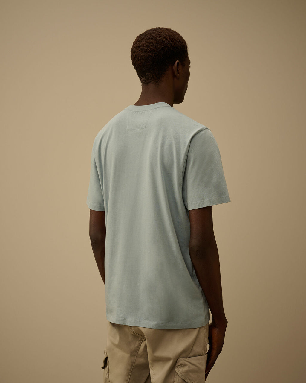 Jersey 30/1 Short Sleeve Logo Label T-Shirt, SILVER BLUE