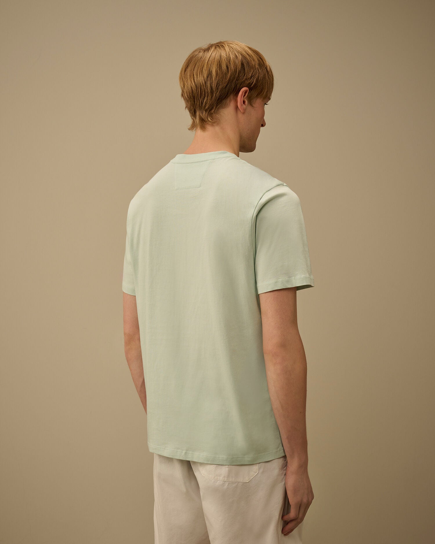 30/1 Jersey Short Sleeve Logo Patch T-Shirt, MISTY BLUE