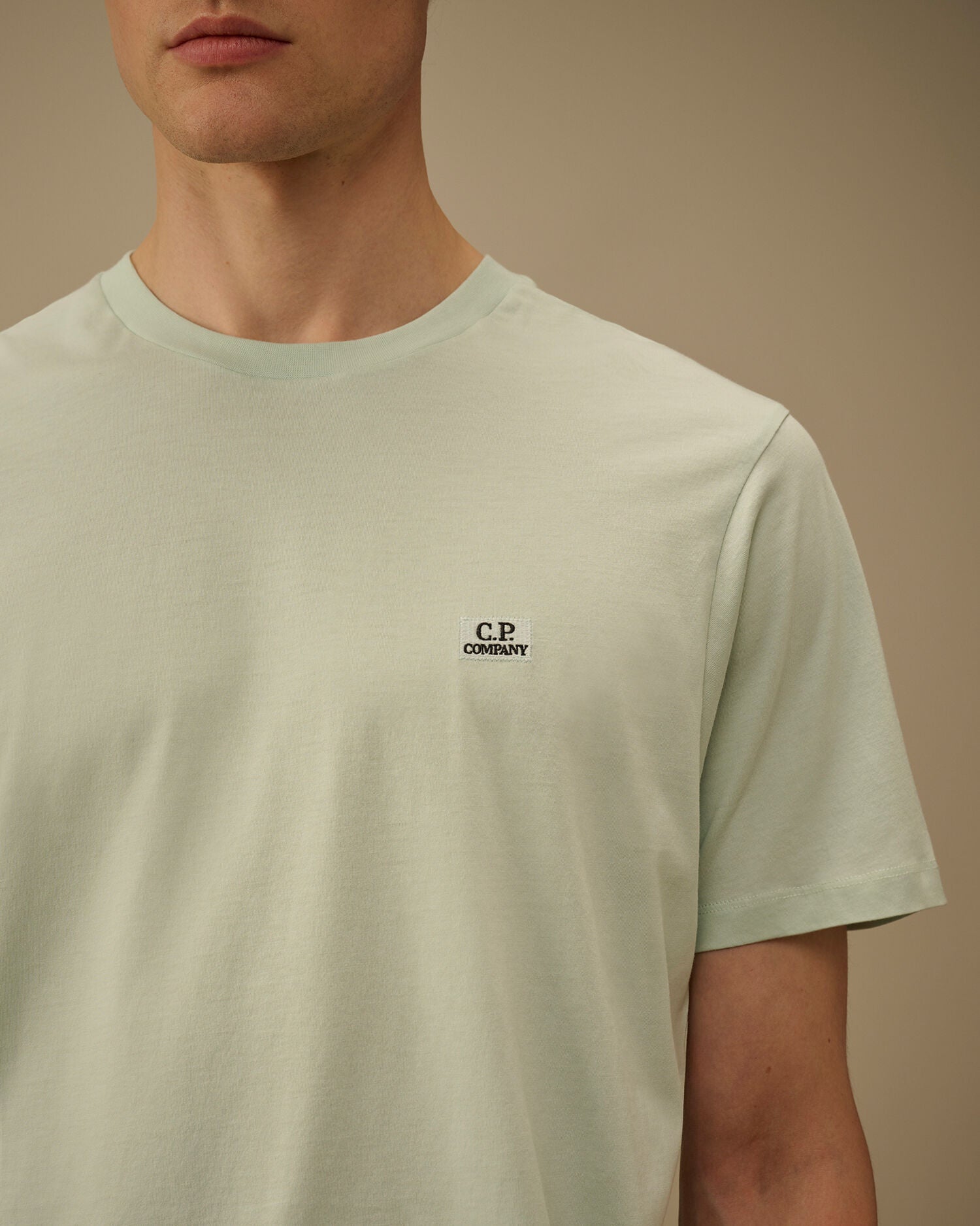 30/1 Jersey Short Sleeve Logo Patch T-Shirt, MISTY BLUE