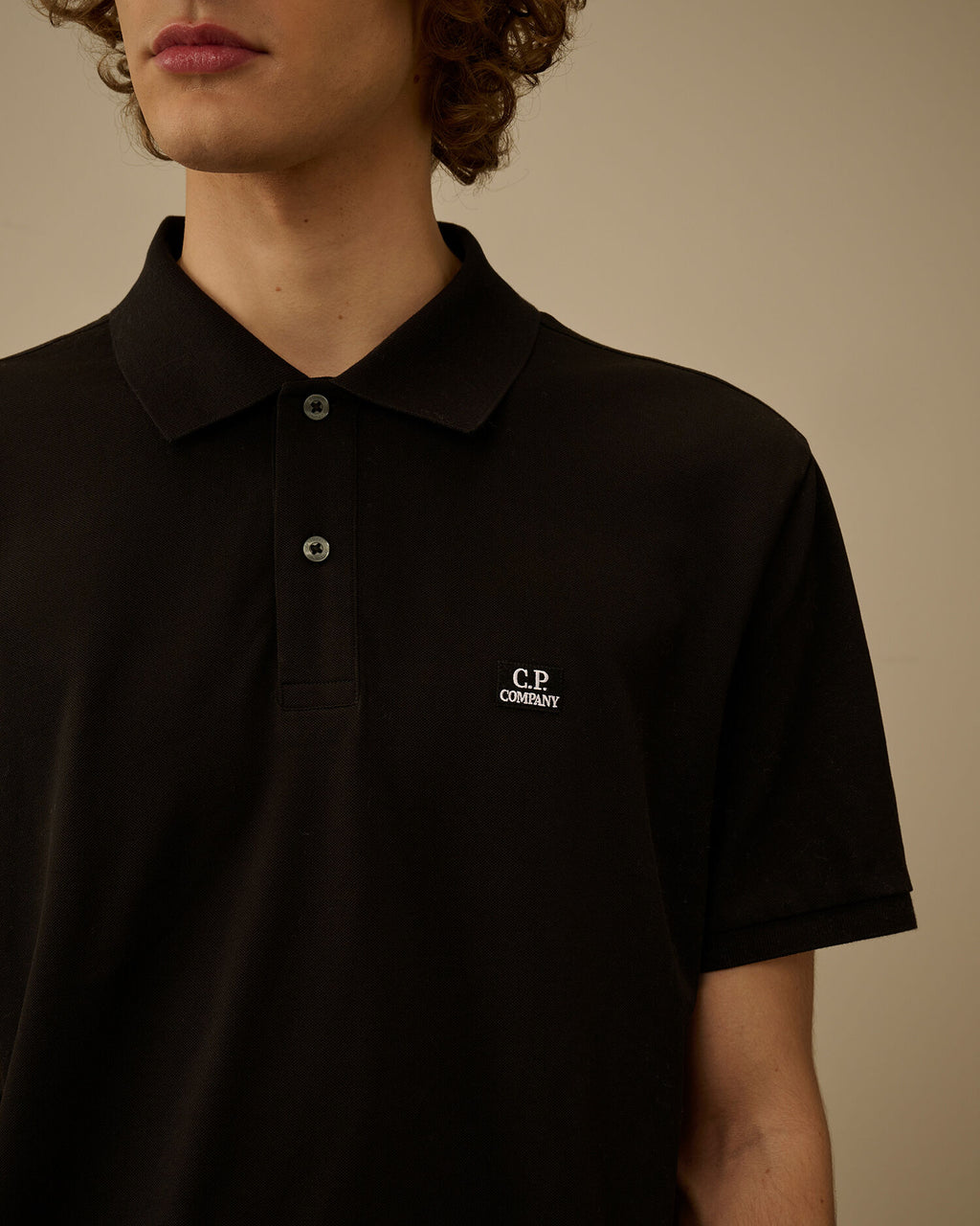 Stretch Piquet Short Sleeve Polo, BLACK