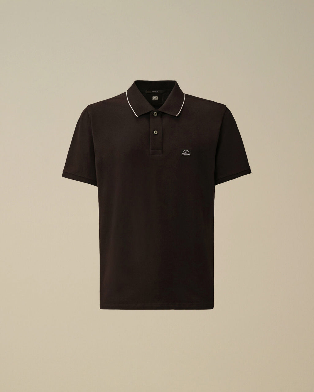 Stretch Piquet Short Sleeve Logo Polo, BLACK