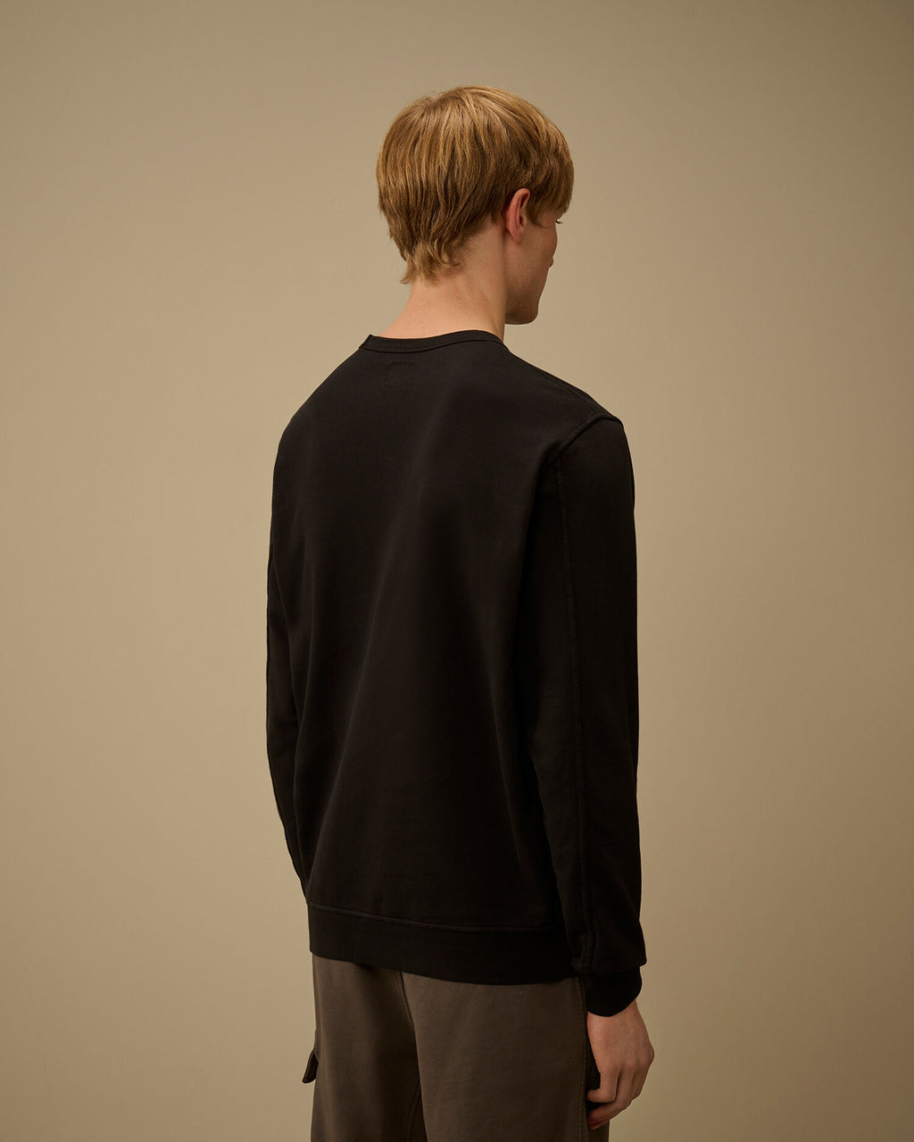 Light Fleece Crewneck Sweatshirt, BLACK