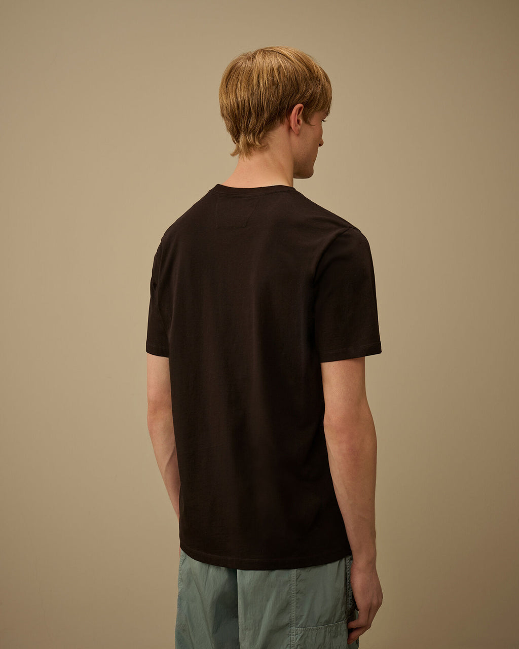 Jersey 30/1 Short Sleeve Logo Label T-Shirt, BLACK