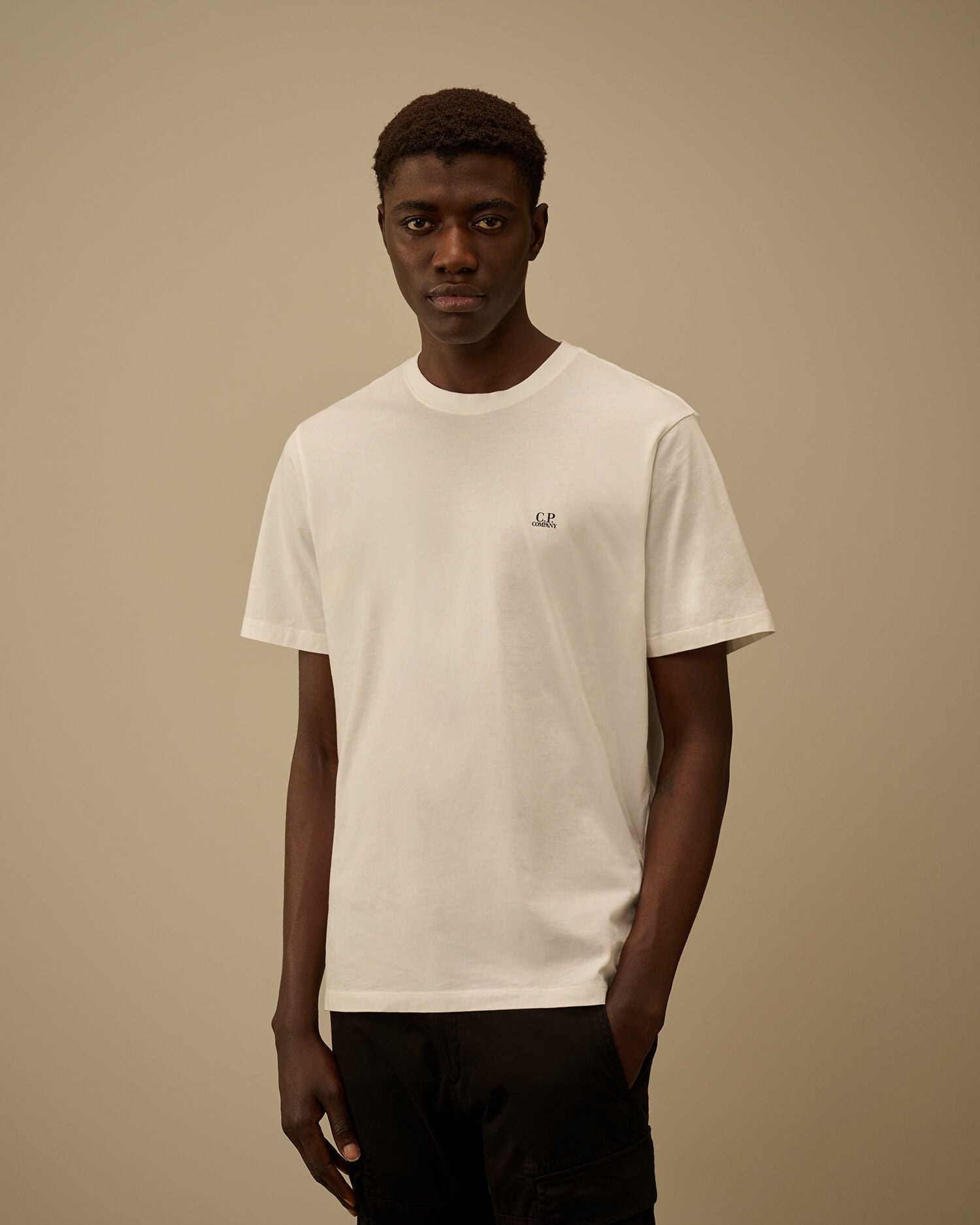 30/1 Jersey Short Sleeve Goggle T-Shirt, GAUZE WHITE