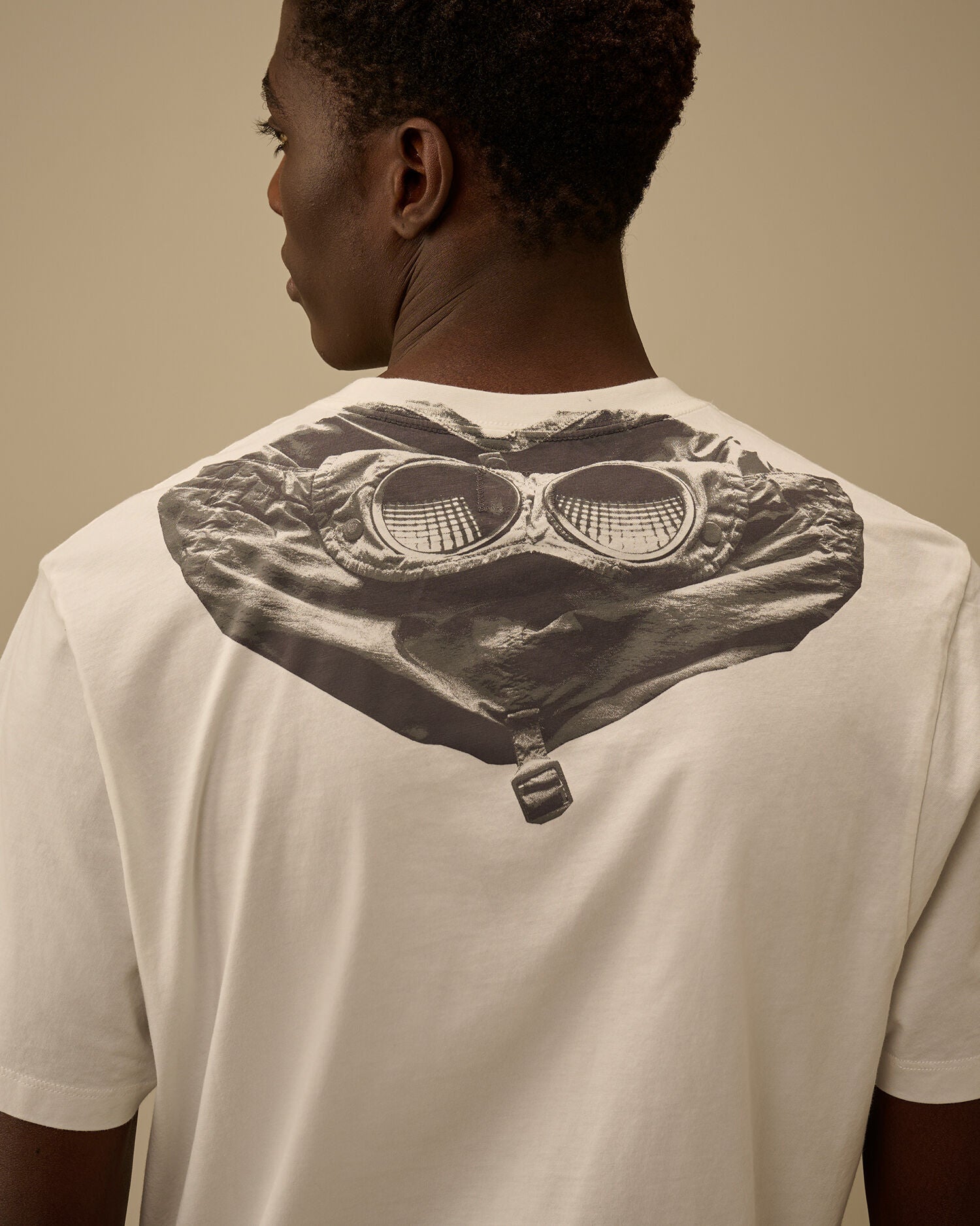 30/1 Jersey Short Sleeve Goggle T-Shirt, GAUZE WHITE