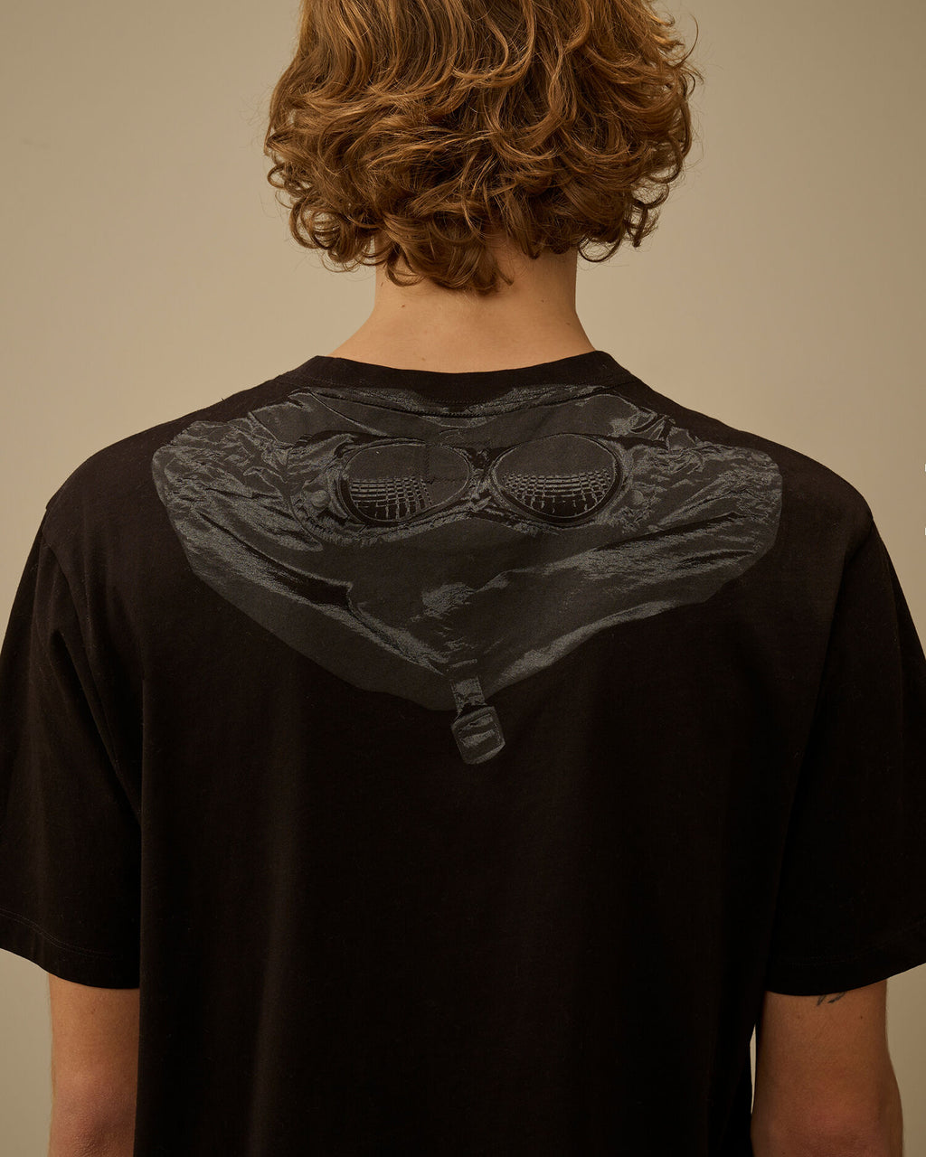 30/1 Jersey Short Sleeve Goggle T-Shirt, BLACK