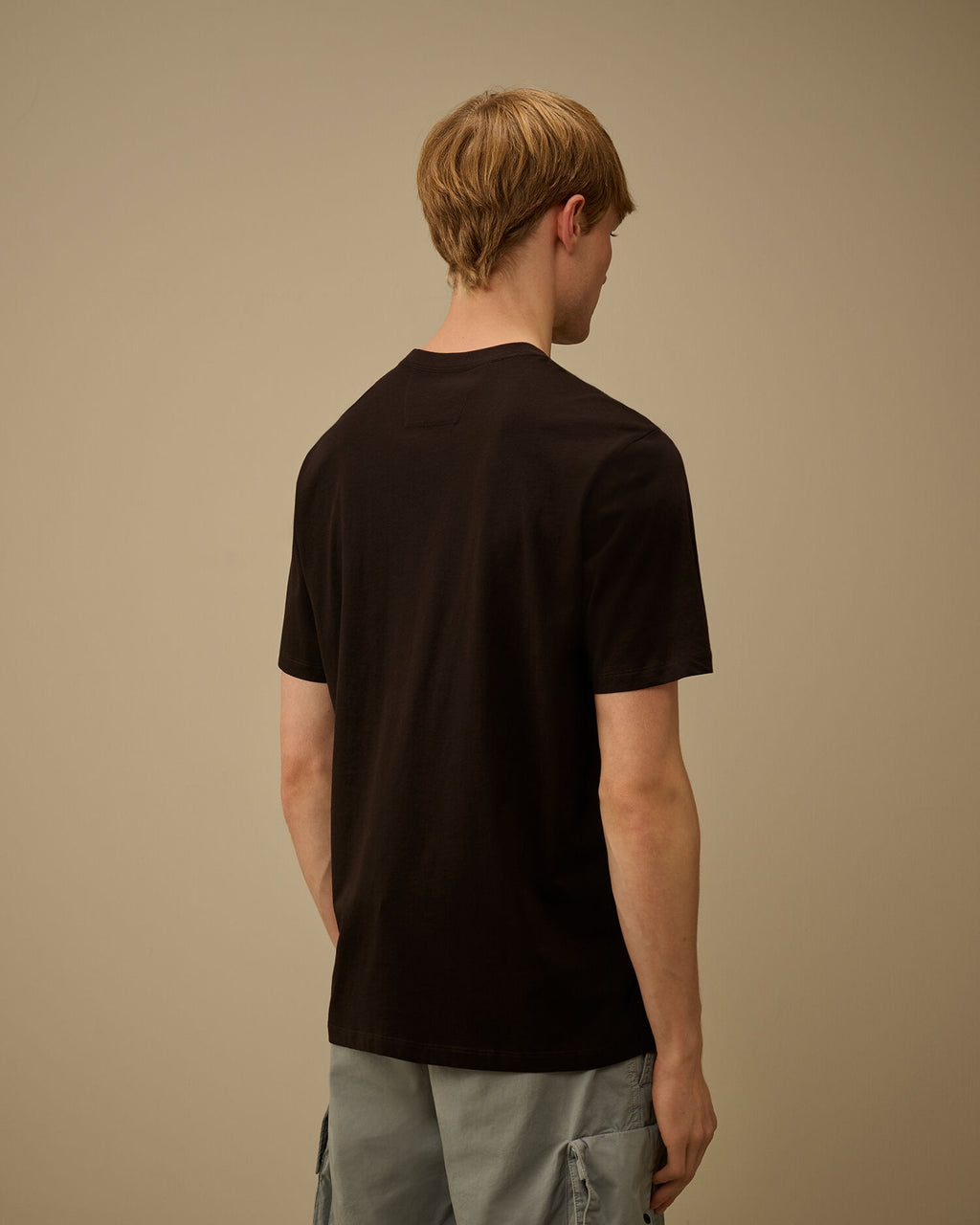 30/1 Jersey Short Sleeve Logo Patch T-Shirt, BLACK
