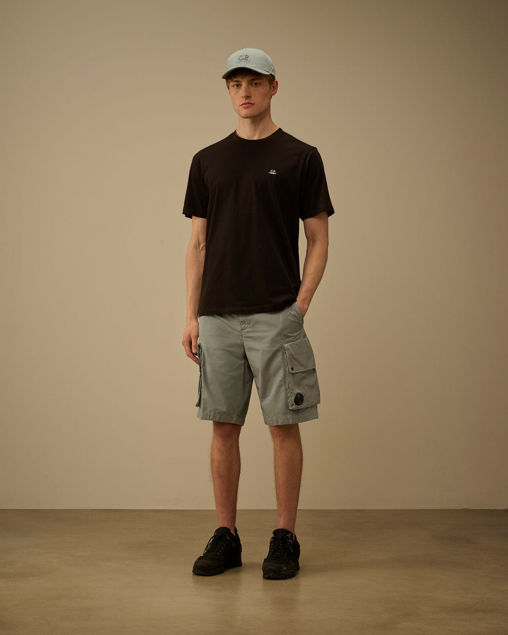 30/1 Jersey Short Sleeve Logo Patch T-Shirt, BLACK