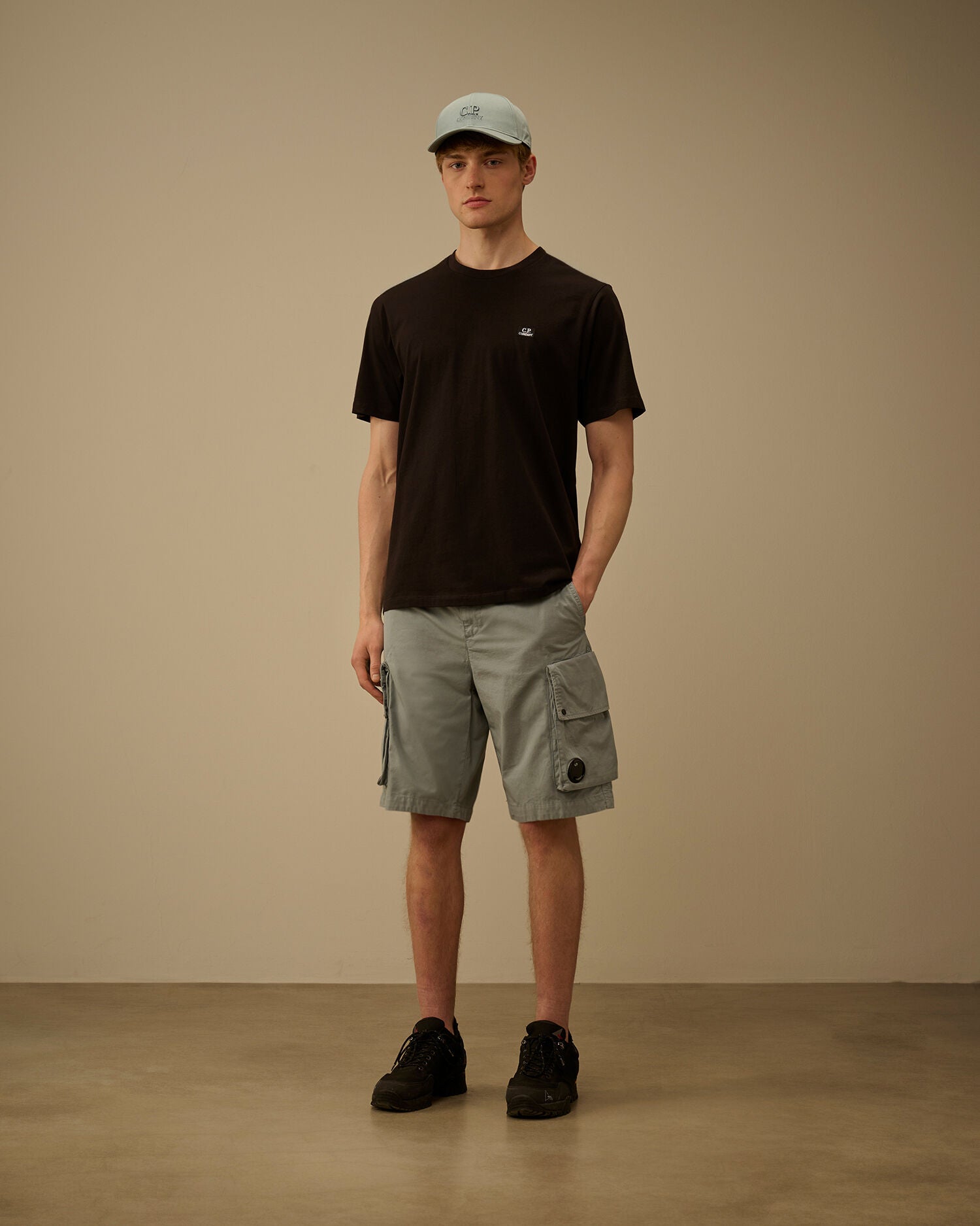 30/1 Jersey Short Sleeve Logo Patch T-Shirt, BLACK